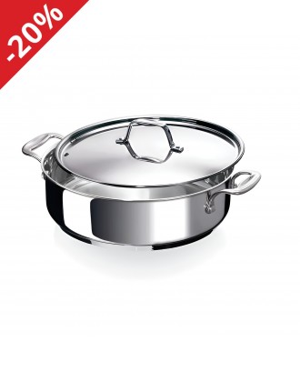 Cratita cu manere laterale si capac, inox, 5.1 L, 28 cm, Chef - BEKA